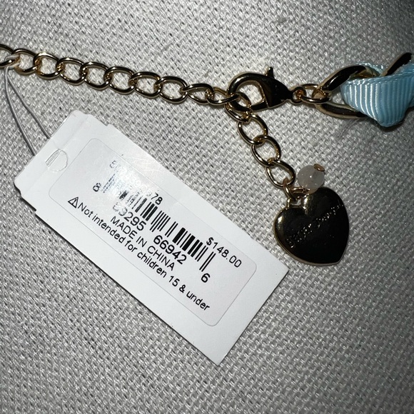 NWT Betsey Johnson Christmas Charm Necklace Faux Pearl Holiday Cluster STATEMEN - Picture 9 of 10